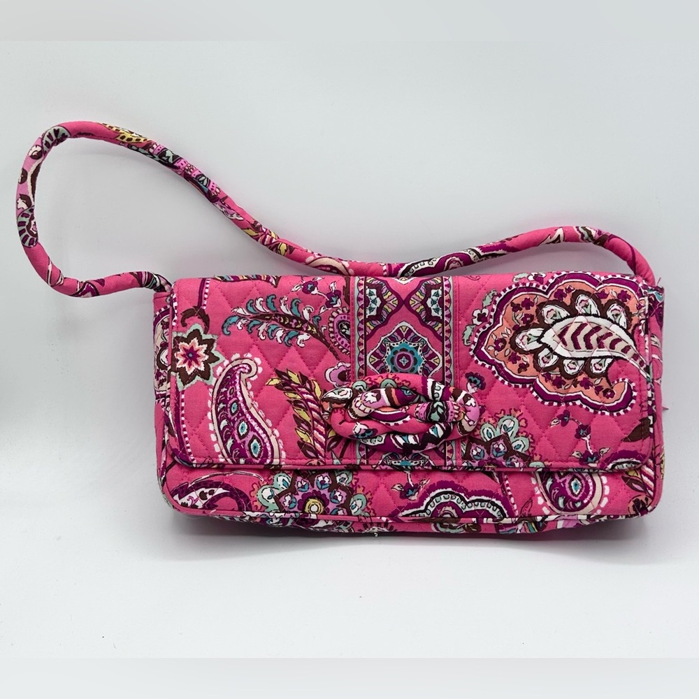 Vera Bradley Knot Just A Clutch Shoulder Handbag Call Me Coral Retired